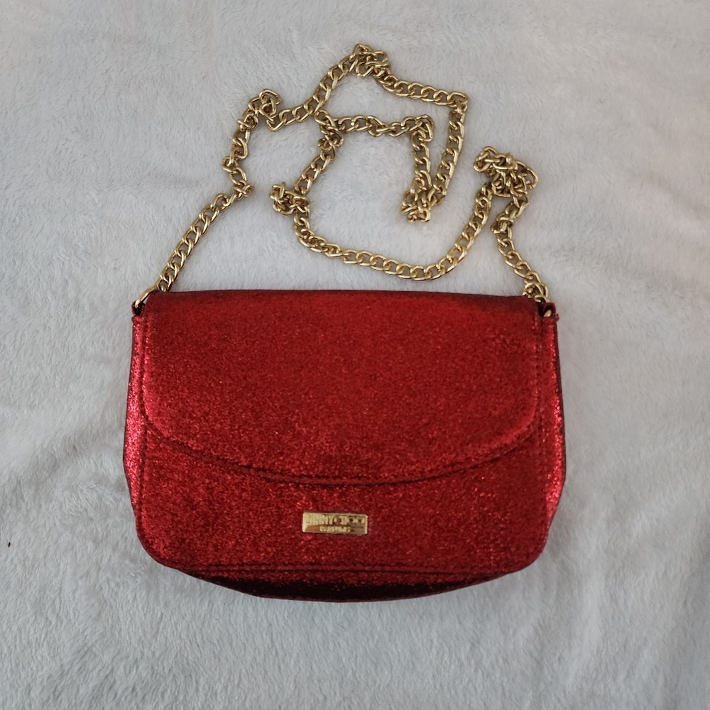 Jimmy Choo perfume red glitter crossbody